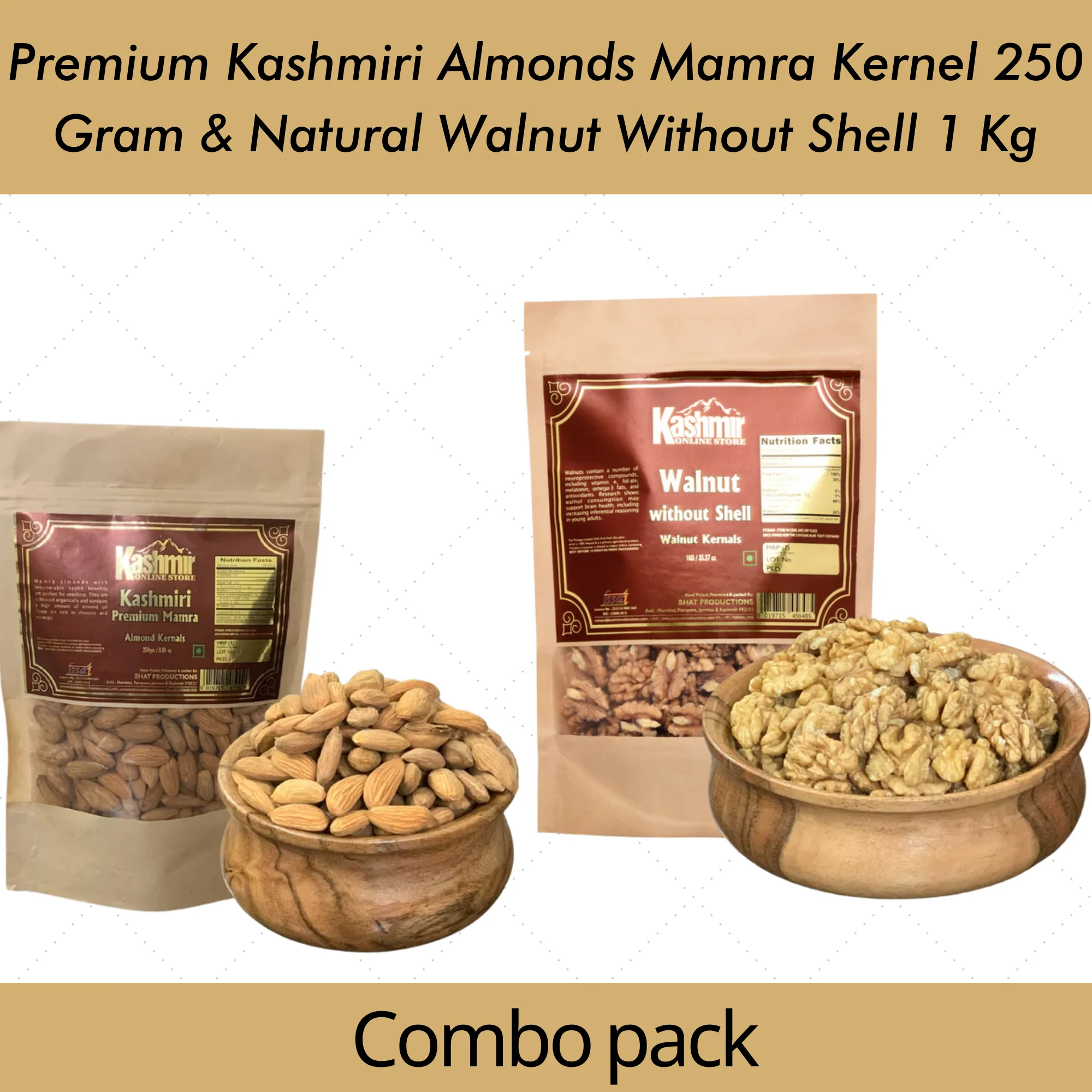 Combo Pack of Premium Kashmiri Almond 250g and walnuts 1 kg - Image 3