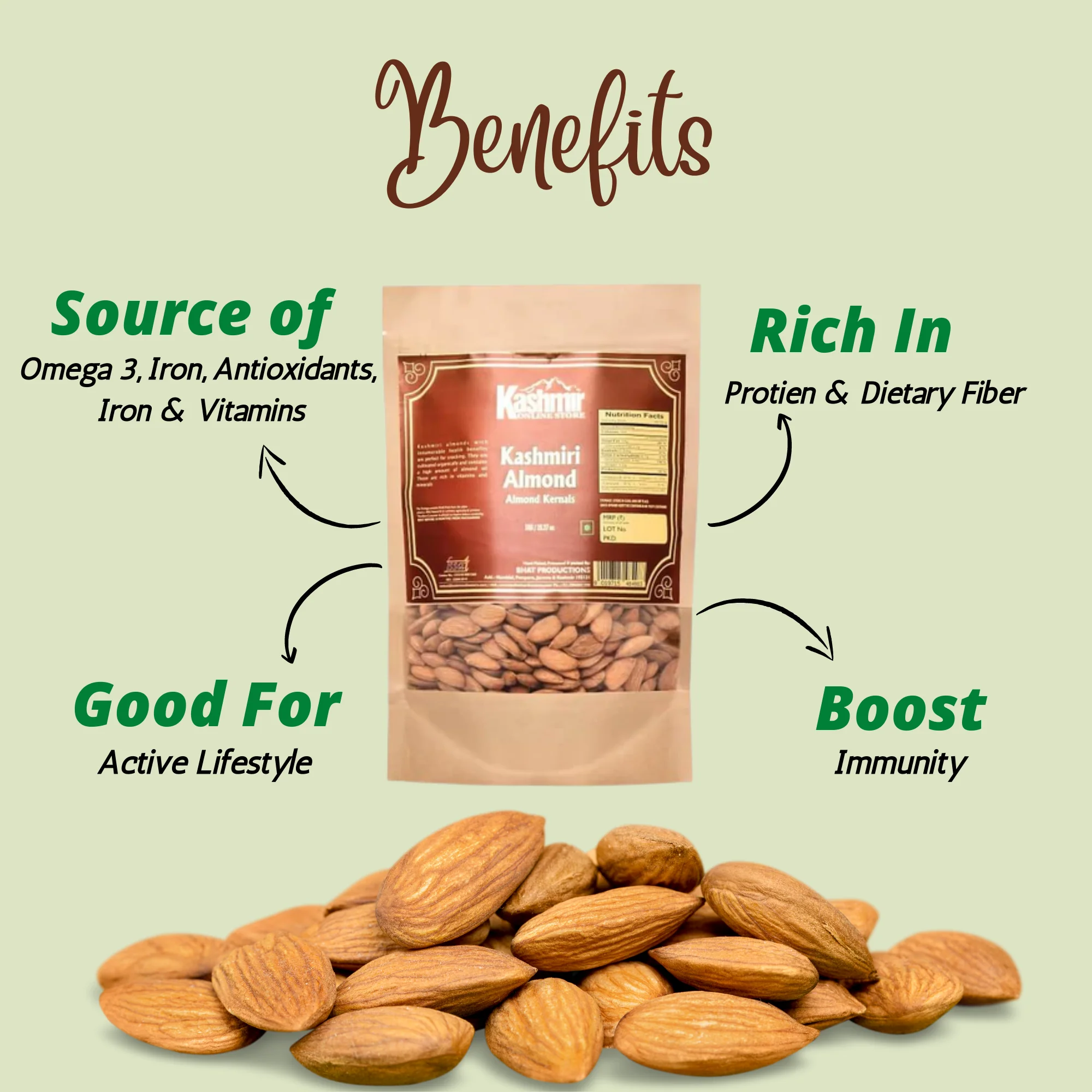 Buy Kashmiri Badam Almonds  - Badam Giri - Image 3