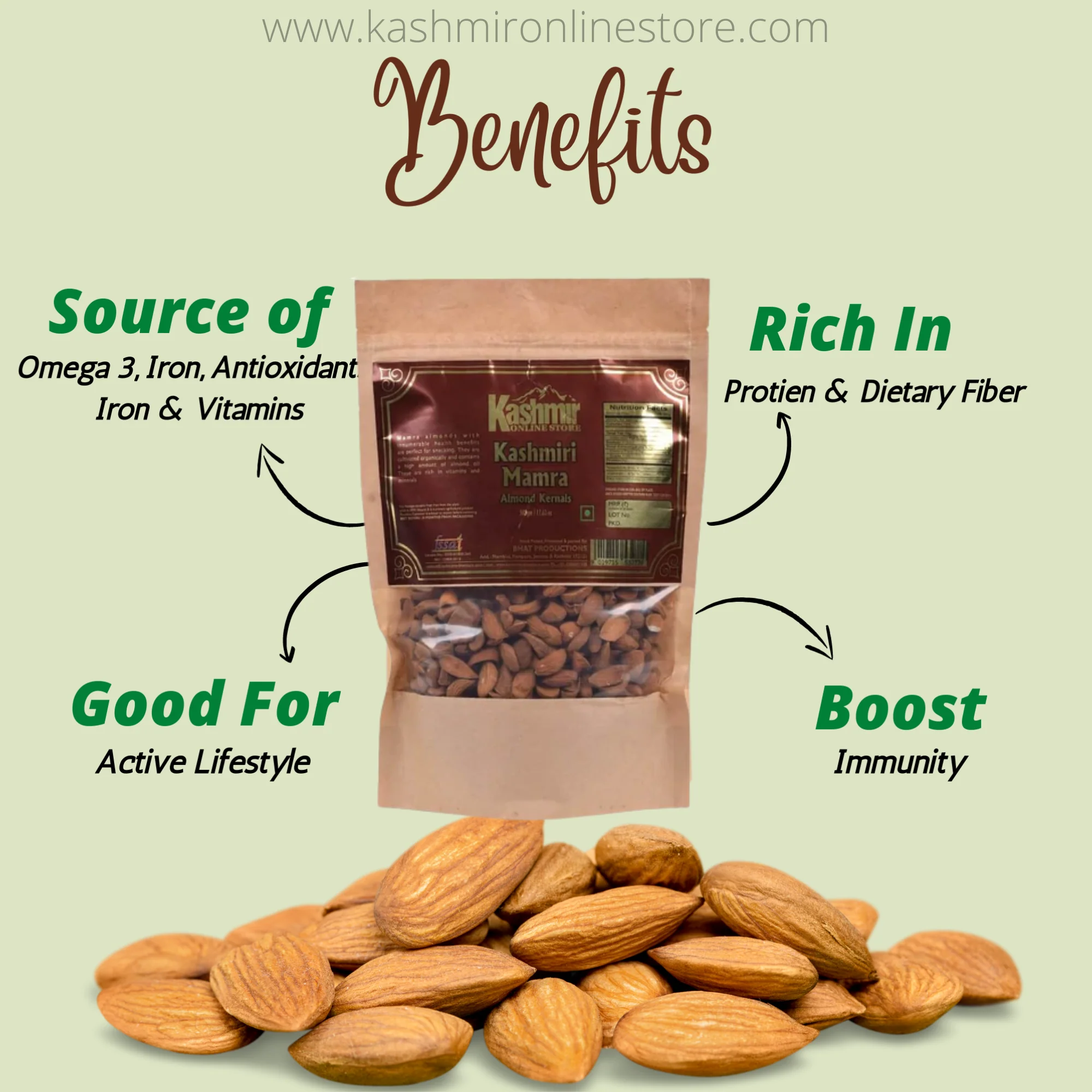 Buy Kashmiri Mamra Badam Almonds | Original Mamra Badam - Image 3