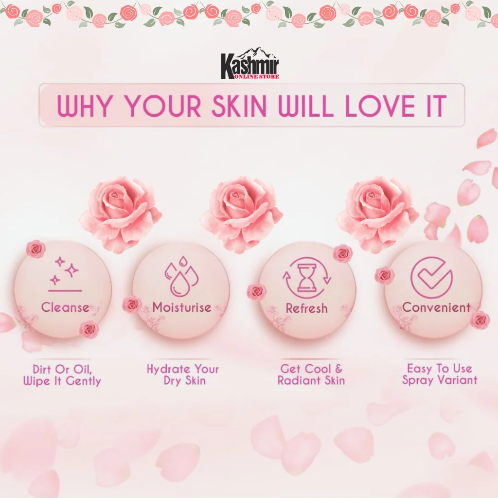 Pure Rosewater for Face India - Natural Rose Toner by Kashmir Online Store - Image 4